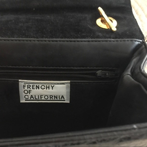 Black Embossed Handbag with Gold Chain - Picture 2 of 3